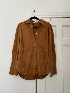 Madewell 100% Suede Straight Hem Button Up Shirt